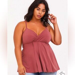 Torrid Studio Knit Surplice Babydoll Cami Tank Top